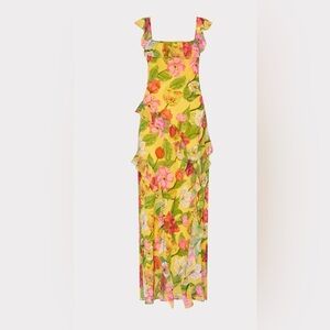 Milly Floral Ruffle Maxi Dress